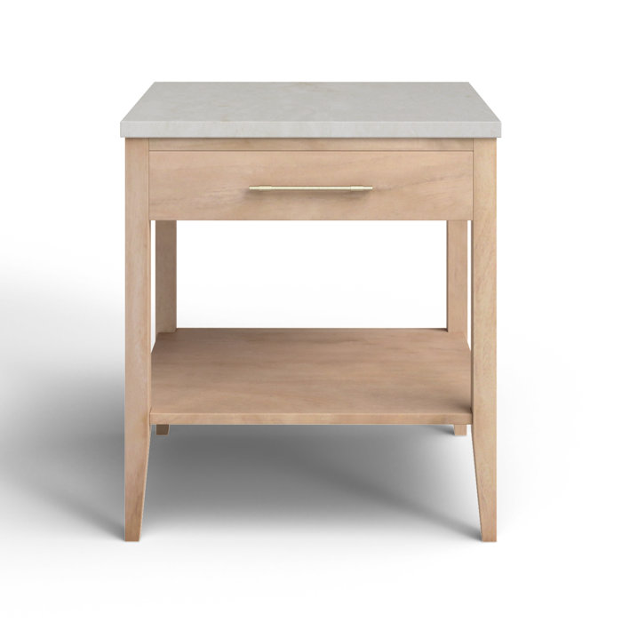 Isa Solid Wood Nightstand with Marble Top | Joss & Main